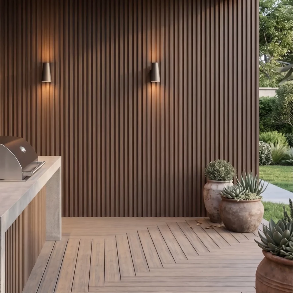 WPC exterior panel installed outdoors