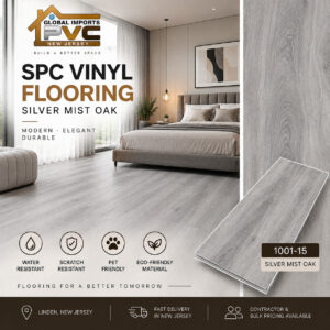 VINYL SPC FLOORING 24SFT*BOX SILVER MIST OAK NJ03 1001-15